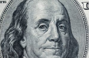 Benjamin Franklin auf einem 100-Dollar-Schein